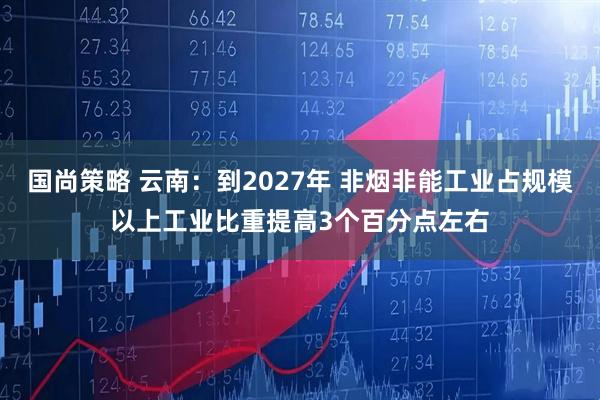 国尚策略 云南：到2027年 非烟非能工业占规模以上工业比重提高3个百分点左右